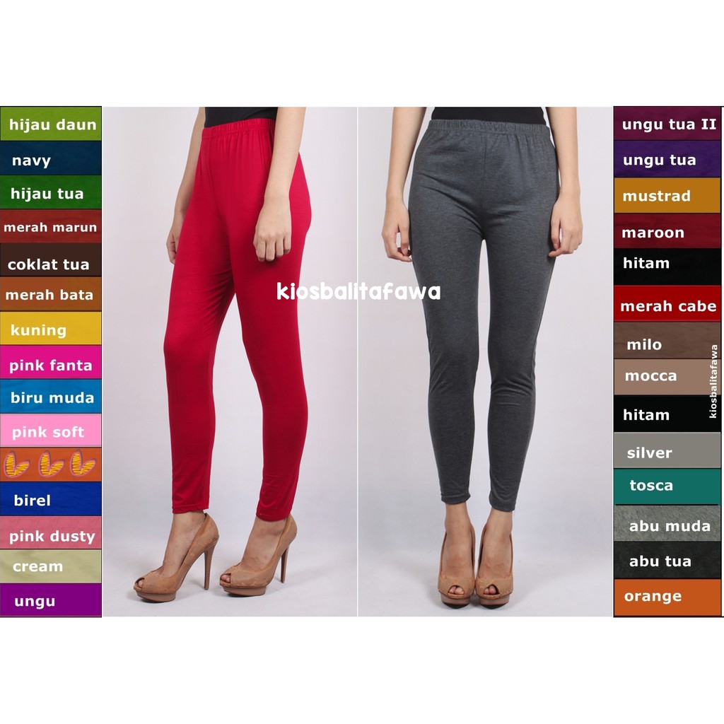 Legging Polos Size Remaja Tanggung 12-17 Tahun / Fit to M Leging Kaos Celana Wanita Panjang Ketat