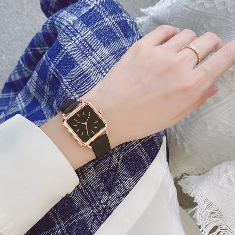 Jam Tangan Analog Petak Casual Korean Fashion Import Jam Tangan Murah-5