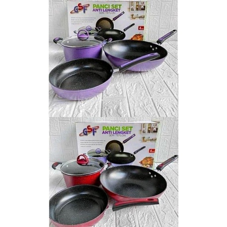 panci set gsf isi 3 pcs tutup kaca