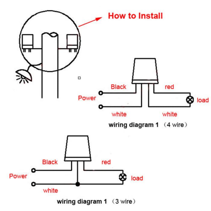 Light control sensor photocell схема подключения