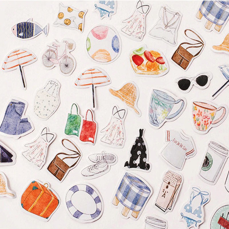 

INDORETAIL | 45 Pcs/box Cute Gadis Harian Dekoratif Kertas Stiker Perekat Ablum Diary Scrapbooking
