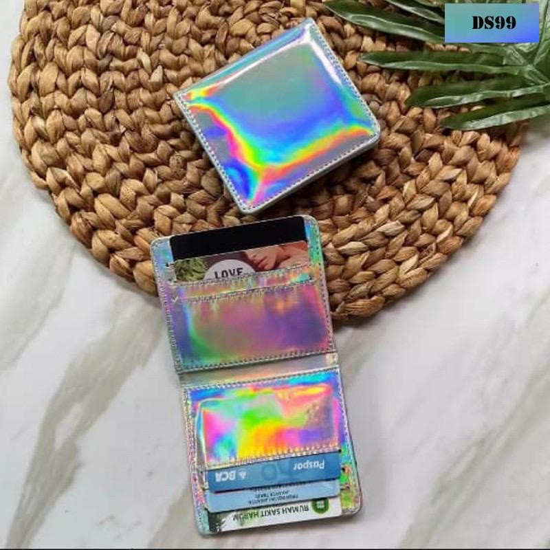 CIDOT_ID HOLOGRAM LASER - Dompet lipat Premium wanita terbaru hologram dompet kartu holo metalik dompet card holder murah