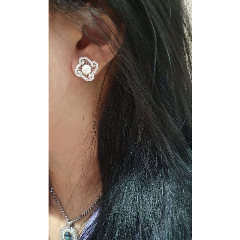 Anting Silver925 Perak Premium Quality Mata kilau Anti Karat anti alergi anting premium N-151