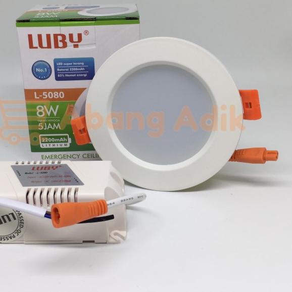 SALE!!Luby L-5080 8w lampu downlight LED Panel plus emergency 8 watt w|SQ7