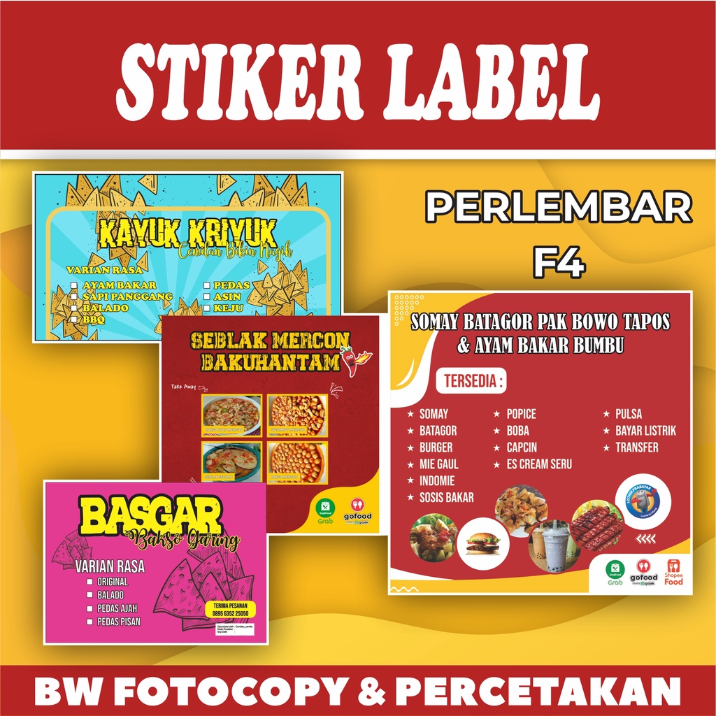 

STICKER LABEL CHROMO UKURAN F4 (KOTAK/LINGKARAN)