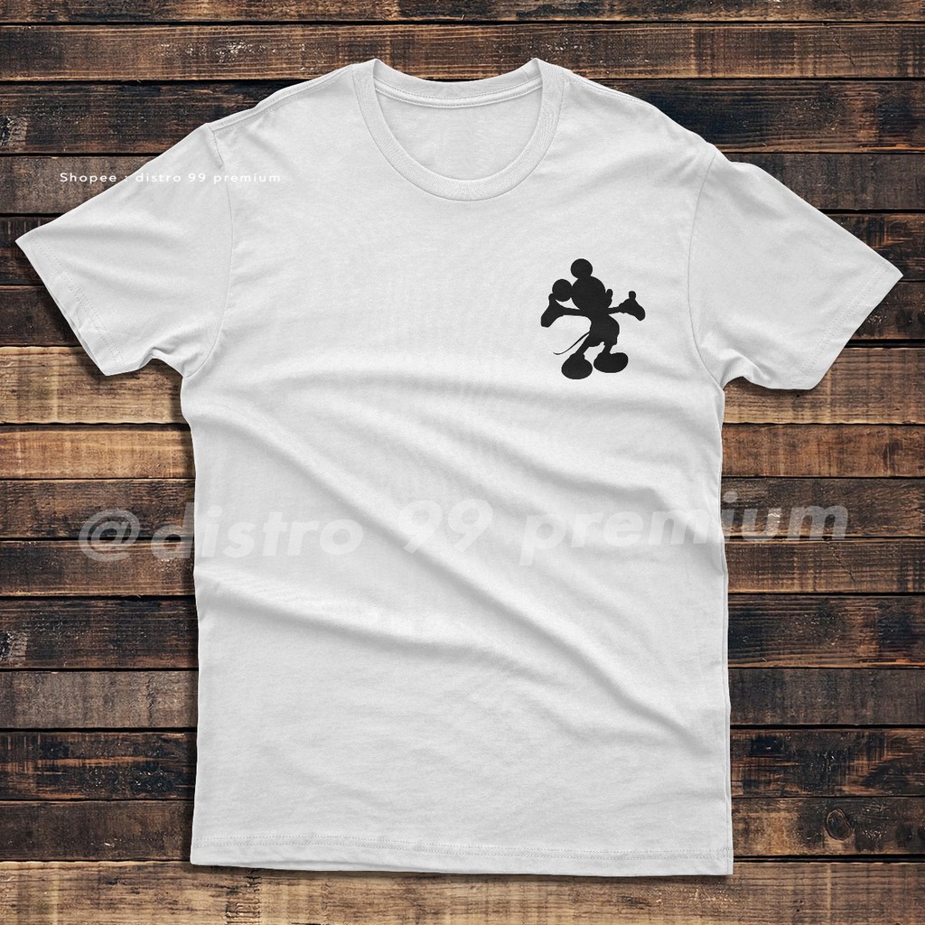 Kaos Distro Mickey Mouse Simpel Casual Putih Unisex Bisa buat couple Disney