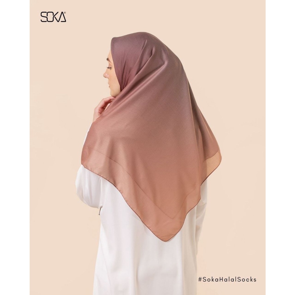 Soka Gradient Hijab (4 Color Gradient ) Segi Empat - Scarf Syarii