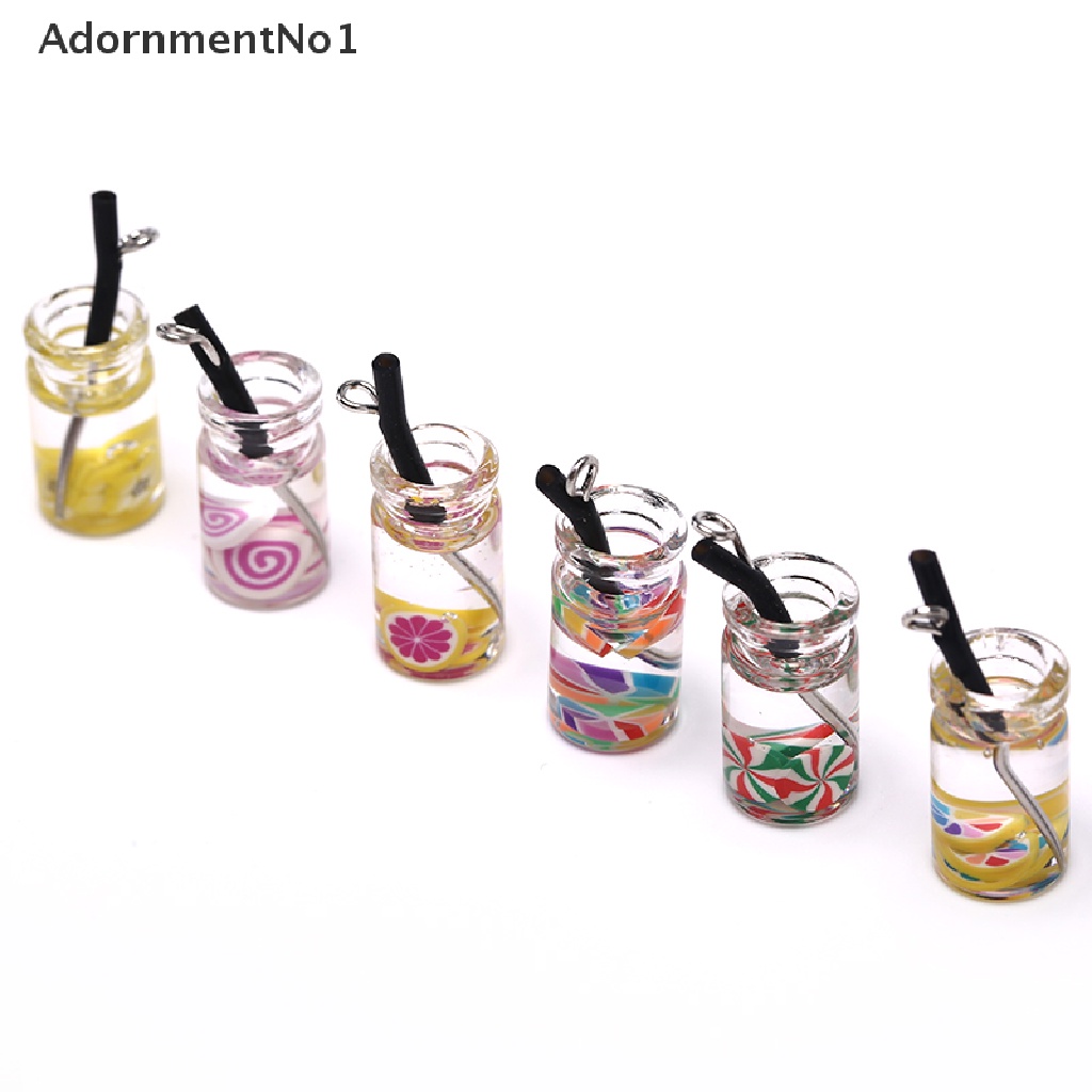 (AdornmentNo1) 10pcs / Set Liontin Bentuk Botol Minuman Bahan Resin Untuk Perhiasan DIY