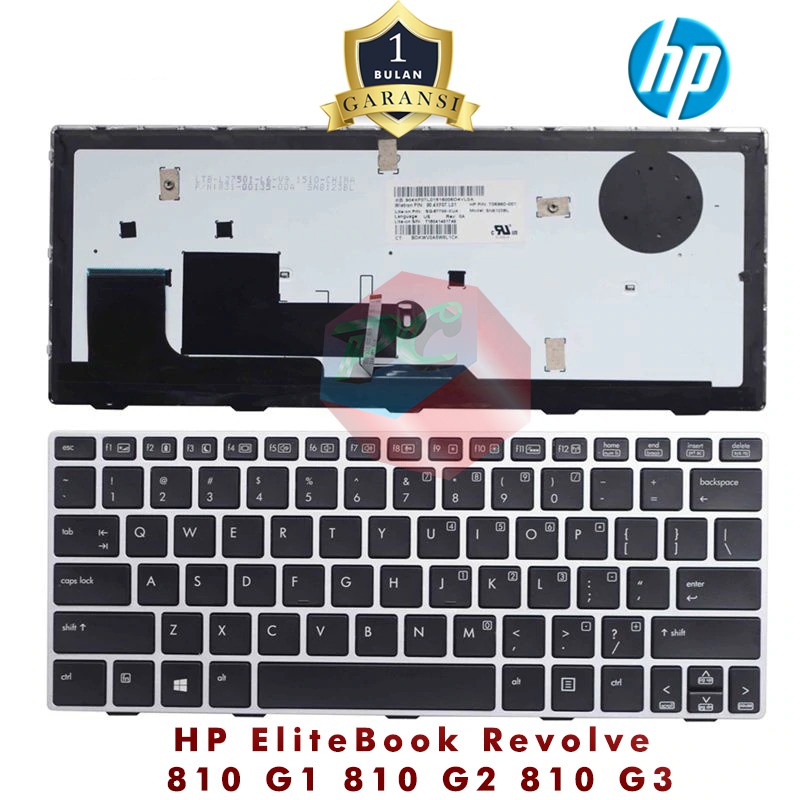 Keyboard HP EliteBook Revolve 810 G1 810 G2 810 G3 Backlight Silver