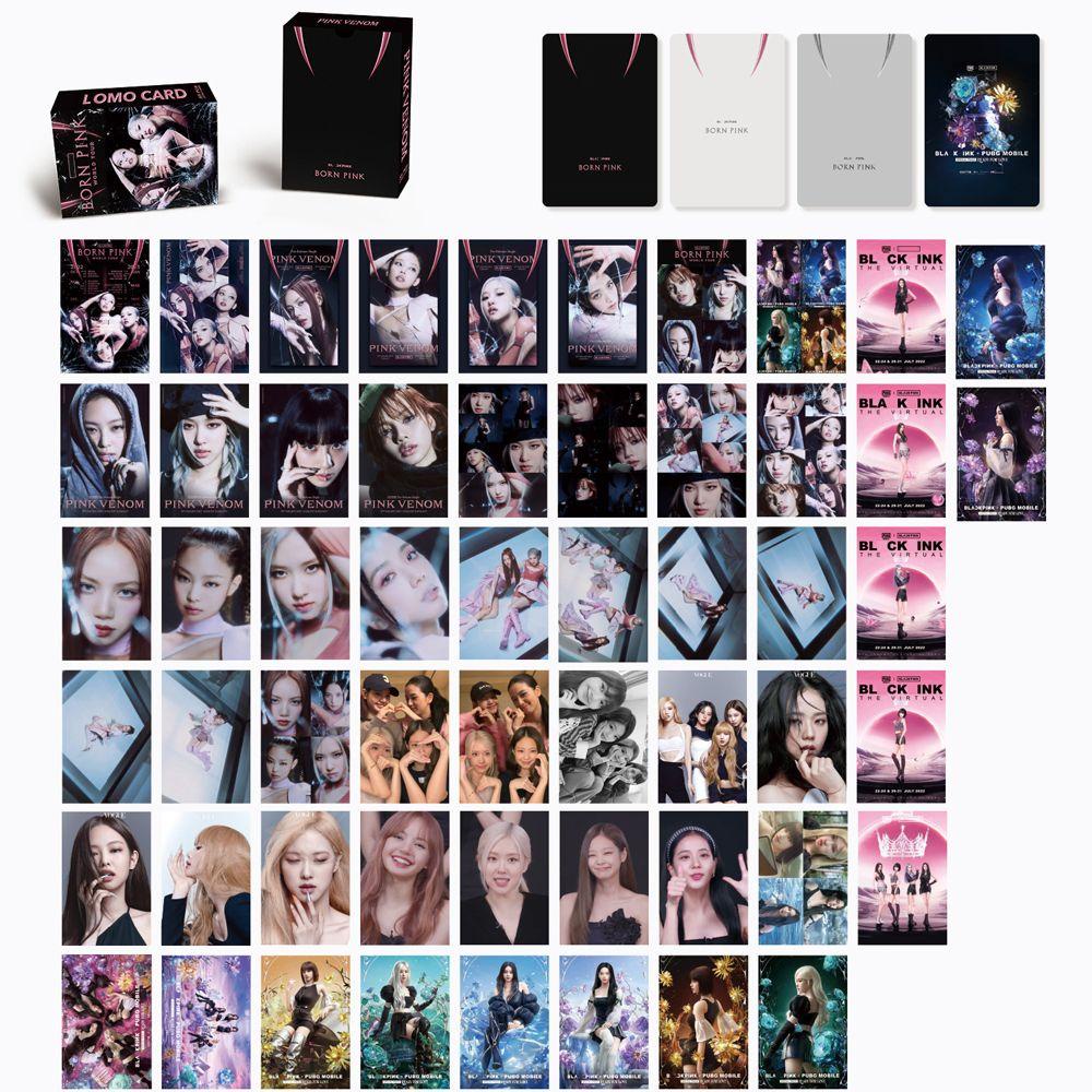 Lanfy PINK VENOM Photocards Fashion Concert Print HD Card Kartu Lomo LISA JENNIE ROSE LISA Postcard