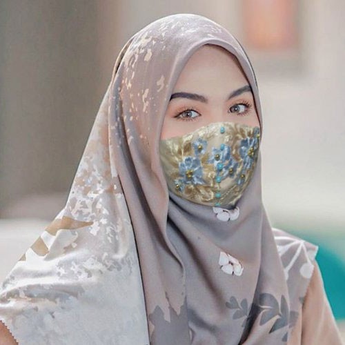 Masker Pengantin Masker Hias Brokat Payet