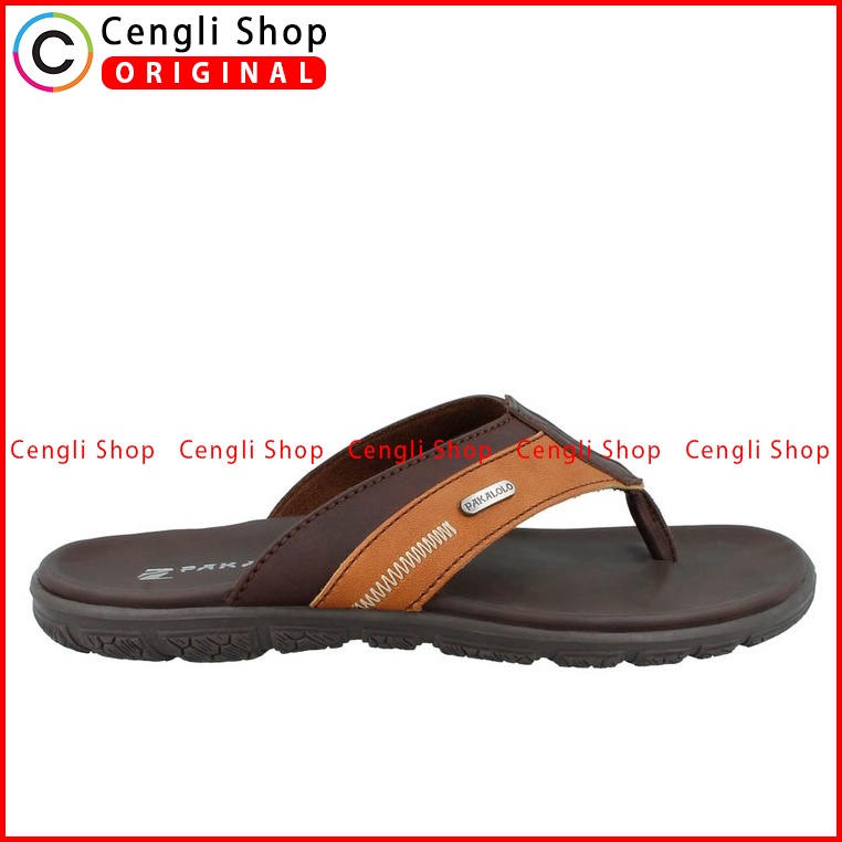 SANDAL JEPIT PAKALOLO PRIA ORIGINAL CASUAL KULIT ASLI COKLAT PB08