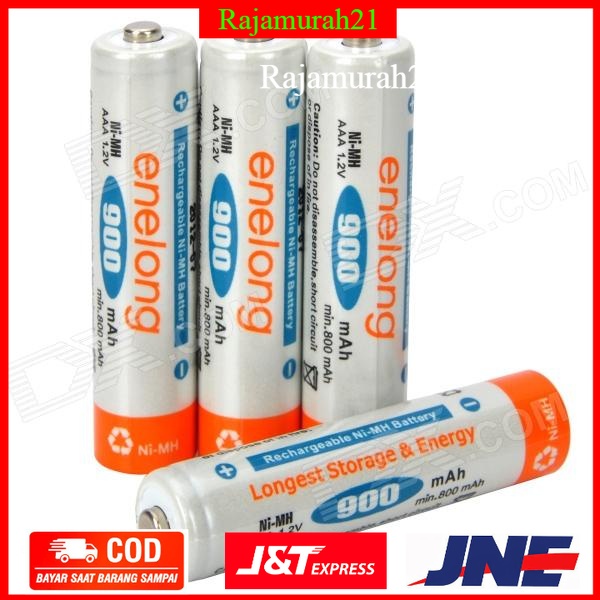 Enelong Baterai Cas Ni-Mh Rechargeable AA 2100mAh/2700mAh/2400mAh /900mAh 4 PCS - White