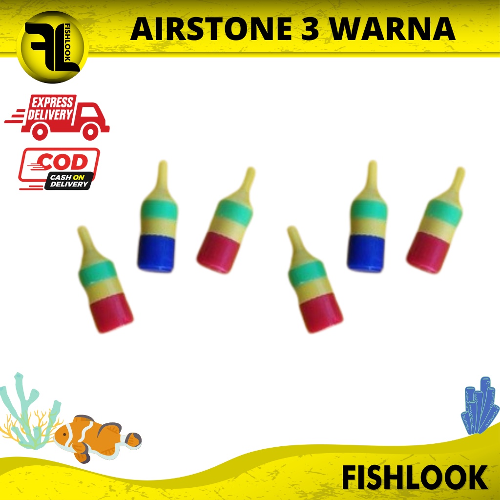 airstone 3 layer plastik warna warni mini batu gelembung aerator