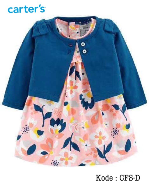 Carter Love Setelan Dress Jumper Cardigan Anak Perempuan