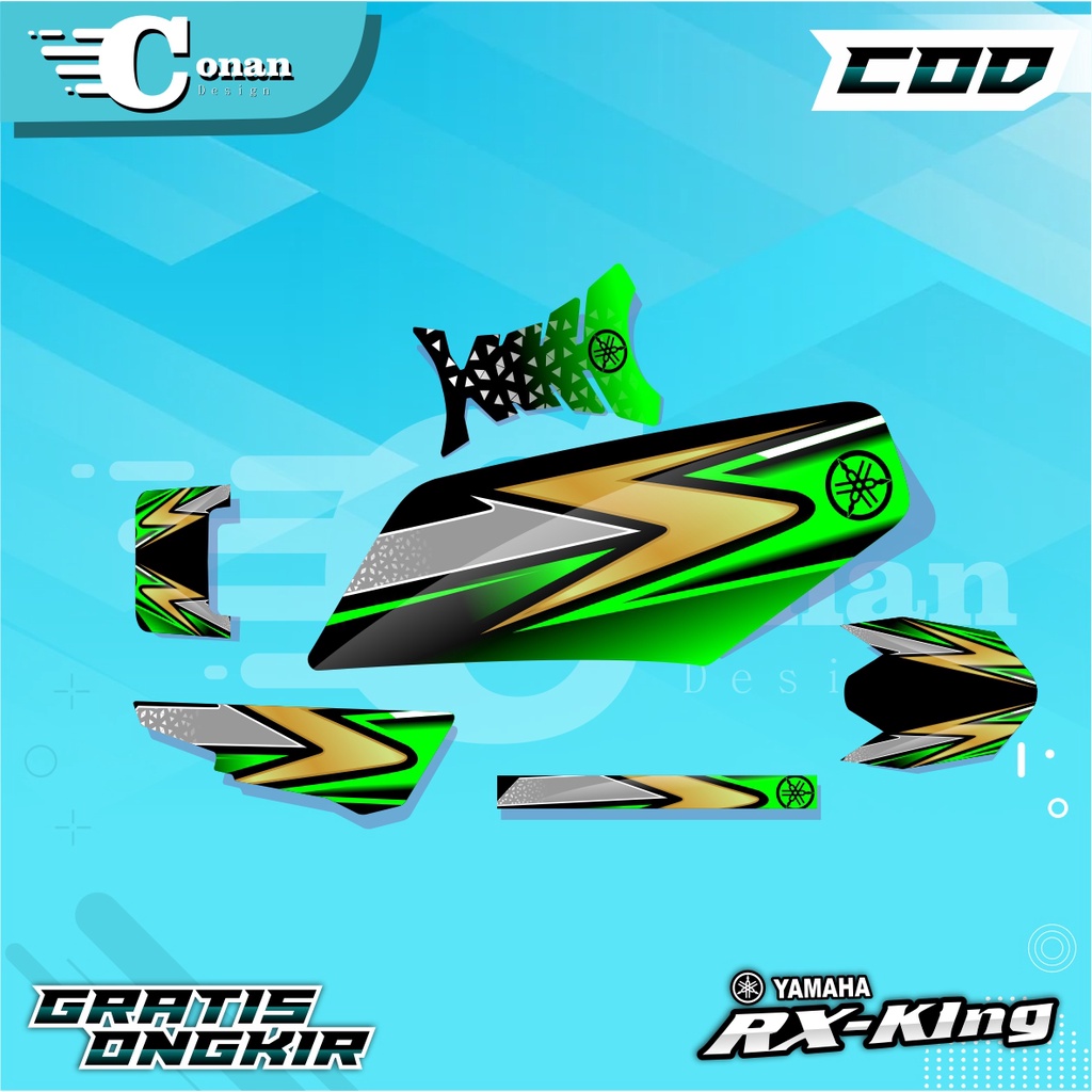 Striping RX King Variasi Stiker Motor Yamaha RX King Setriping RX King Variasi Lightning Gold (BISA 