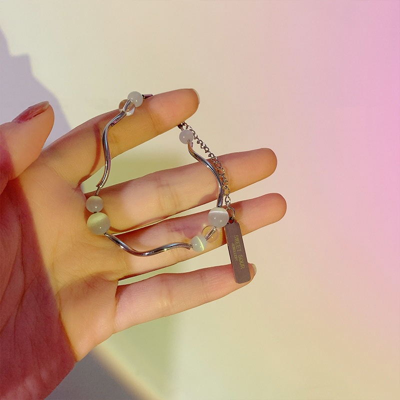 Gelang Manik-Manik Opal Aksen Rumbai Untuk Hadiah