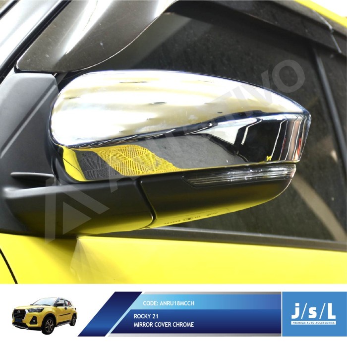Aksesoris Fariasi Tambahan Mobil JSL Spion Cover Daihatsu Rocky 2021 Mirror Cover Chrome