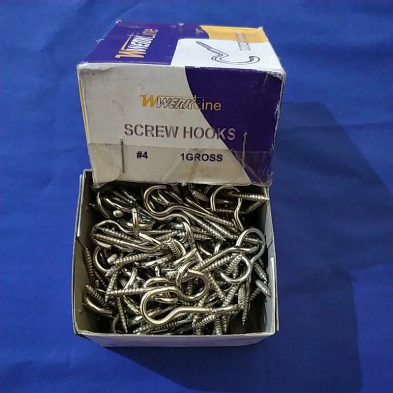 Skrup Gantung hak Buka no 4/ Screw Hooks isi 5 pcs