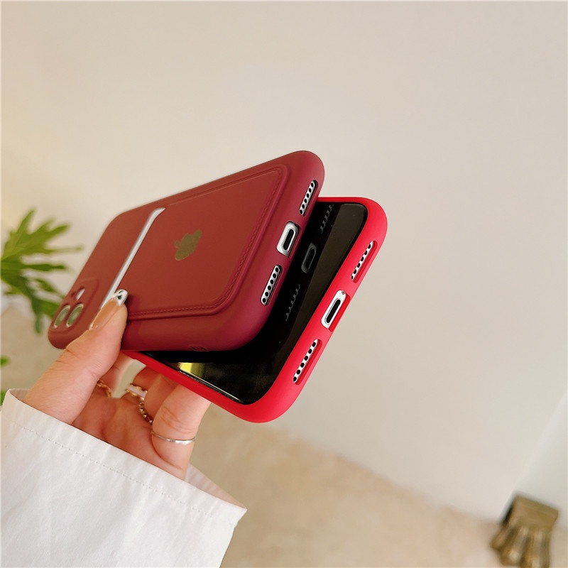 IPHONE Case Kartu Bisa Dimasukkan Tipe Kartu Dompet Hp Iphone11 12 13 14 Pro Max Plus X XS Xr 78 Plus SE 2020 shockproof case cover