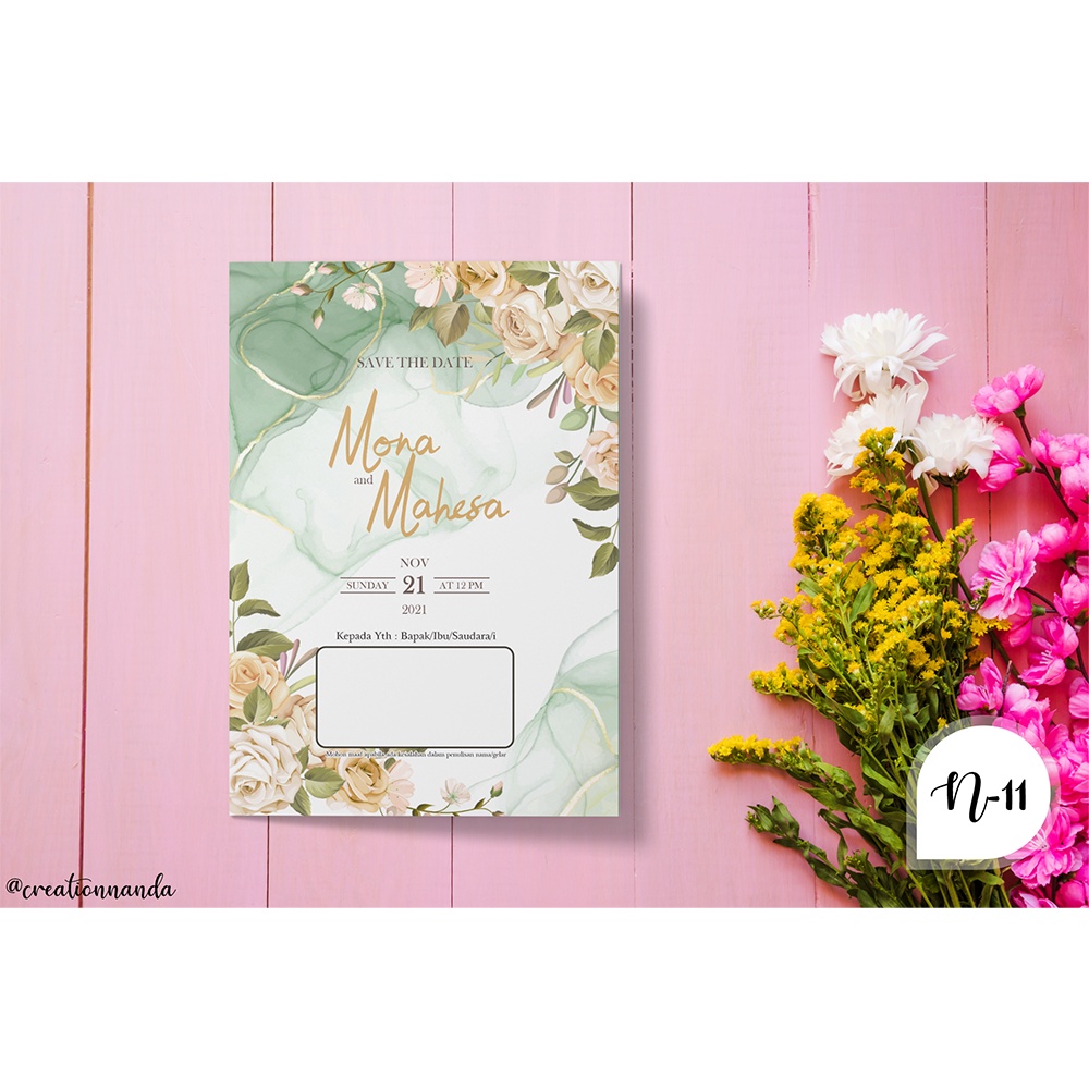 Undangan Cantik N-011 + Thanks Card