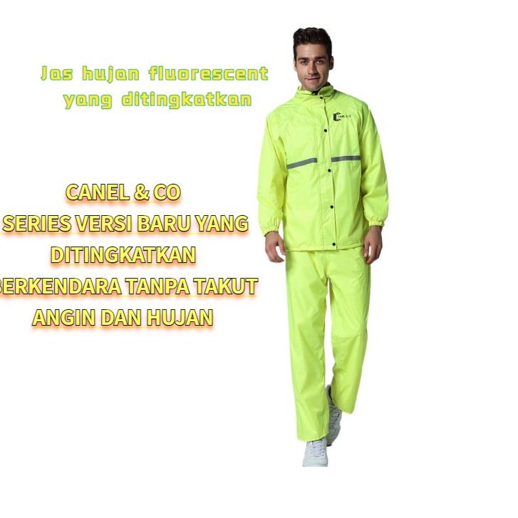 BEST SELLER X9721 CANEL & CO Jas hujan sepeda motor nilon + PVC / jas hujan neon baru yang ditingkat