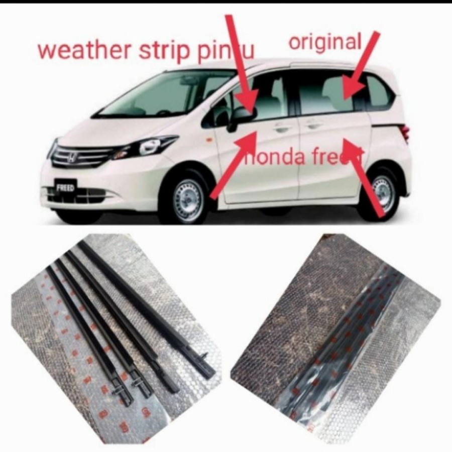 wheather strip karet pelipit kaca luar honda freed original