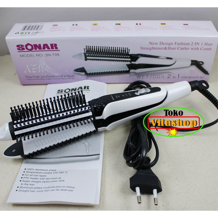 Catokan Rambut Sonar SN 798 Catok Curly dan Lurus