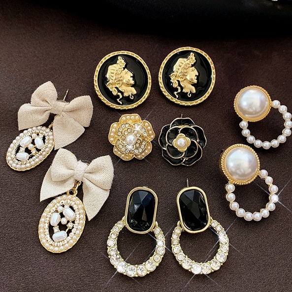 Anting Mutiara Hepburn Vintage Anting Rumbai Panjang Wanita 2023anting Pejantan Fashion Baru