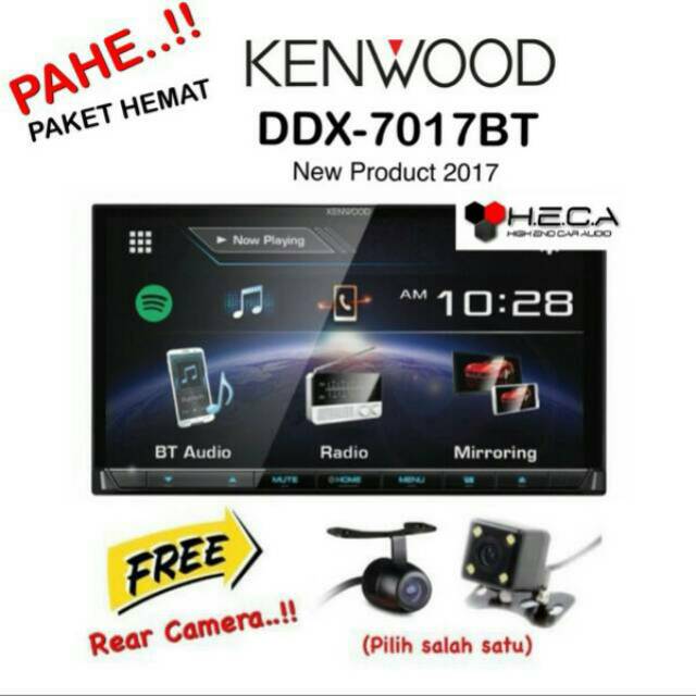 Paket Kenwood DDX-7017BT Tape Head Unit DDX 7017 BT Double din DDX7017BT + Camera HD CCD