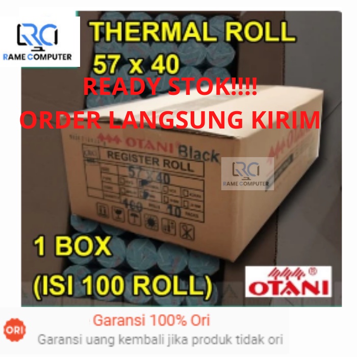 1 BOX (100 Roll) Kertas Thermal Struk Kasir OTANI Black 57x40 57 X 40 MM