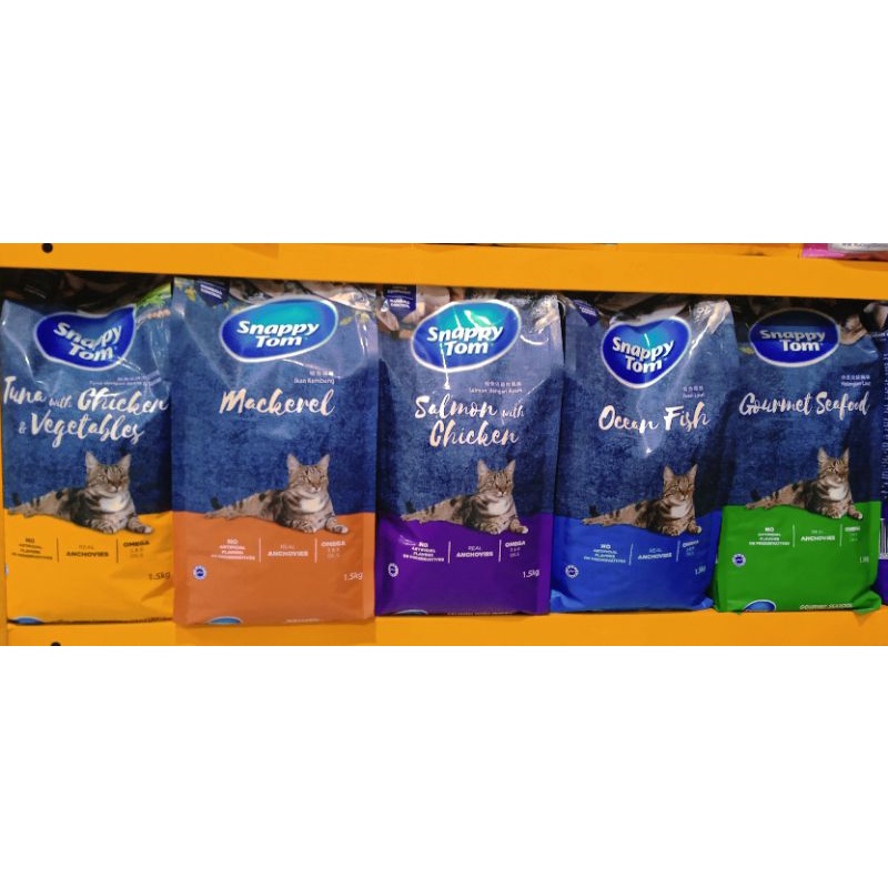 Snappy Tom 1,5kg All Varian Snappy Tom Dry Food Makanan Kucing Snappy Tom