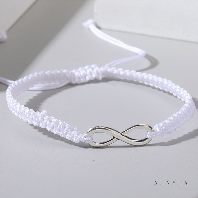 1pc Gelang Tali Handmade Desain 8 Infinity Untuk Pasangan