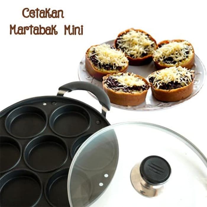

SNACK MAKER 7 LUBANG MARTABAK MINI MANIS CETAKAN KUE TEFLON Terlaris