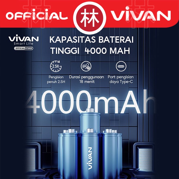 VIVAN VX01 4000mAh Car Vacuum Cleaner Penyedot Debu Mobil Portable