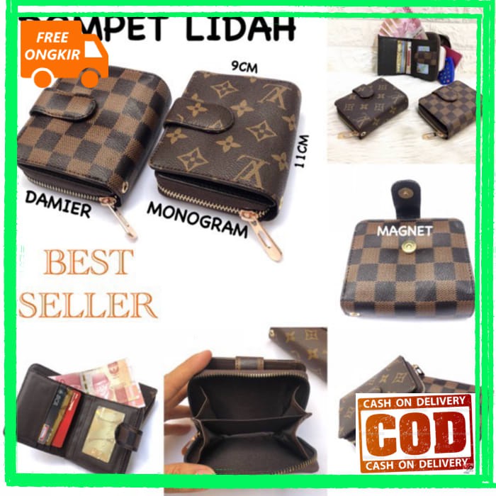 BISA COD DOMPET LV MINI 12cm dompet kartu resleting koin import batam free box READY STOK