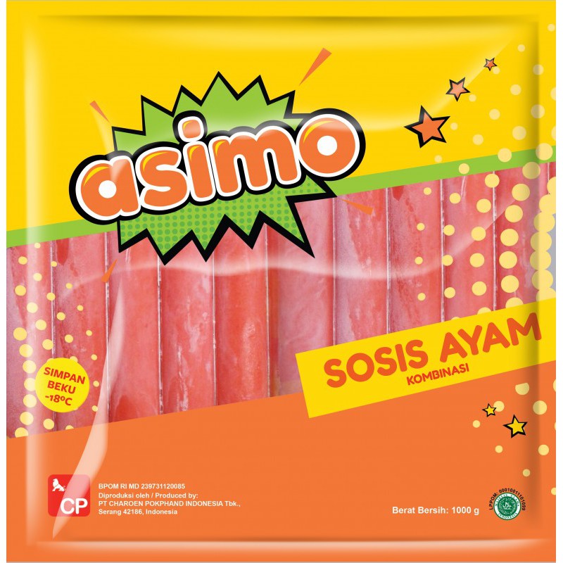 Makanan Daging Beku Asimo Sosis Ayam (500gr) / Frozen Food Sosis Ayam Asimo