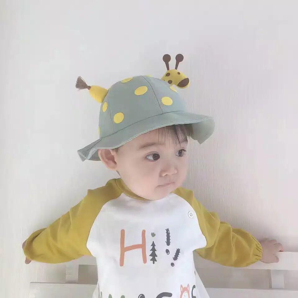 TOPI BUCKET ANAK MOTIF KARTUN JERAPAH BABY HAT GIRAFFE PREMIUM USIA 1-3 TAHUN