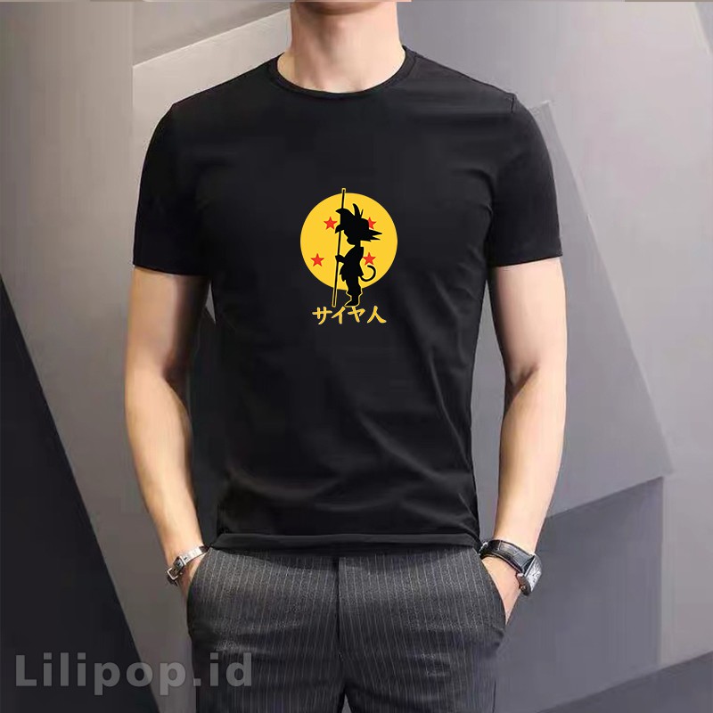 Kaos Tshirt  Pria Dragon Ball Baju Distro Basic Lengan Pendek Cowok Kasual Lilipop