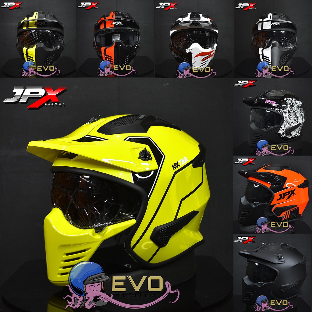 HELM JPX MX 726-R SOLID DOFF (ONGKIR TERMURAH 2KG)