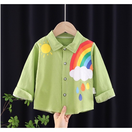 Kemeja anak cewek cowok import Baju anak import atasan anak import baju anak KEMEJA RAINBOW