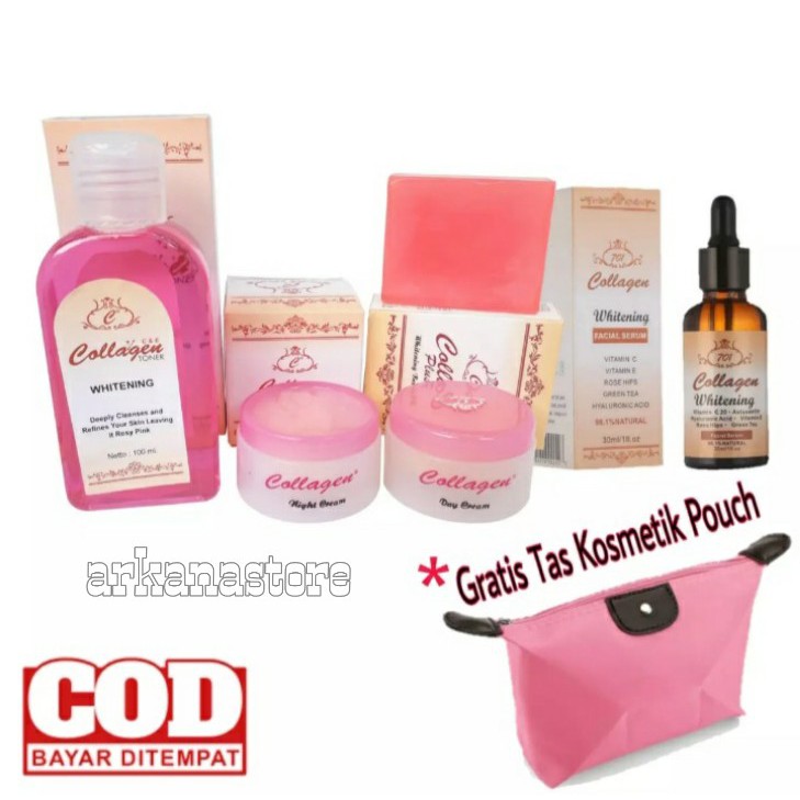 Paket Collagen Super Komplit (Cream+Sabun+Toner+Serum+Lotion)