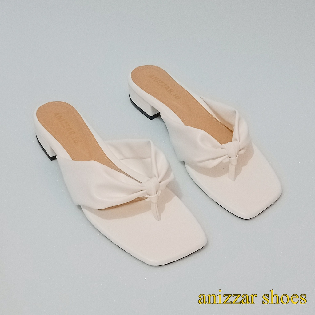Sandal wanita jepit hak tahu/Sandal jepit pita hak tahu 3cm