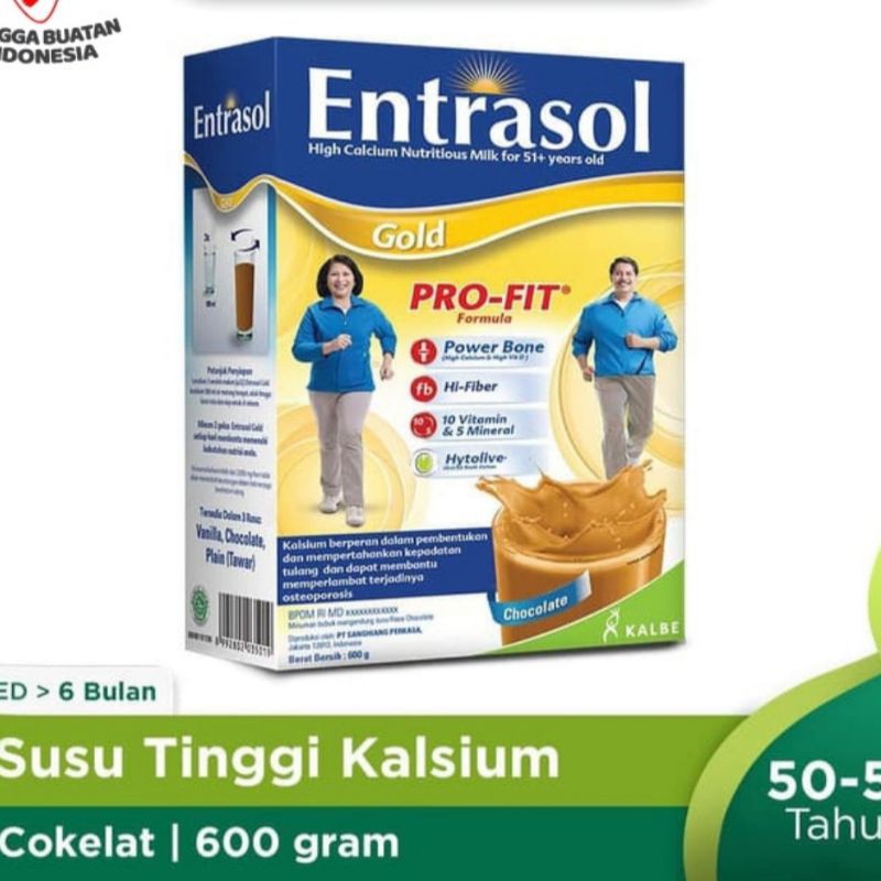 

ENTRASOL GOLD 580GR COKLAT ||SUSU UNTUK LANSIA || SUSU TINGGI KALSIUM DENGAN KANDUNGAN BUAH ZAITUN