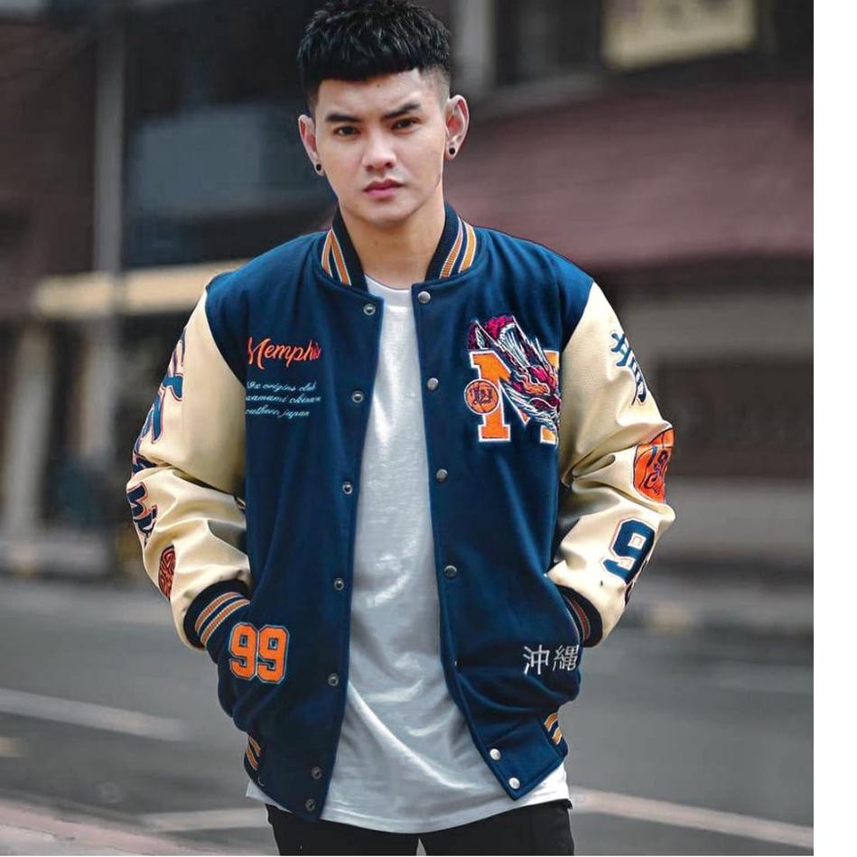 Jaket pria VARSITY JACKET BASEBALL MOTIP distro remaja KAMIKAZE Full sablon Vintage Jaket varsiti mu