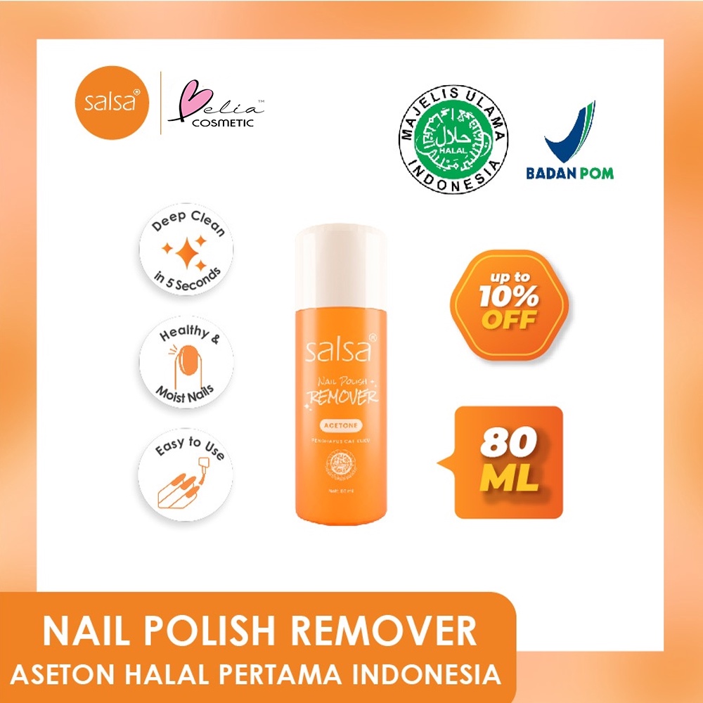 ❤ BELIA ❤ SALSA Varnish Remover Aseton 80mL ✔️BPOM | penghapus cat kuku nail polish