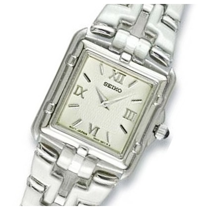 Seiko Ladies SXNQ89 Jam Tangan Wanita Kotak Silver Stainless
