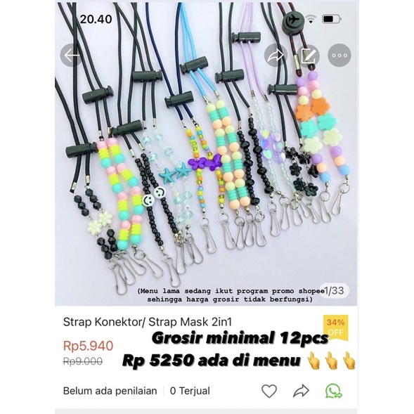 Konektor Masker Strap Mask 2in1 Mutiara Kristal-3