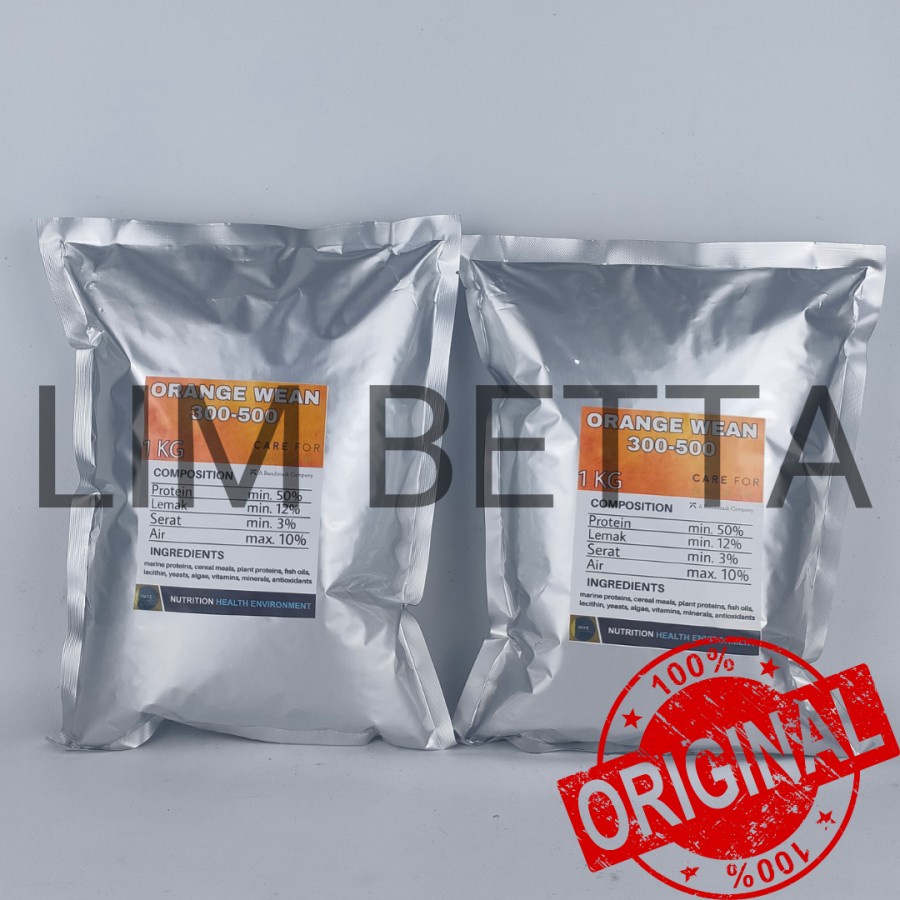 (1 KG) PELET ORANGE WEAN 300-500 FROM INVE / PELLET ORANGE