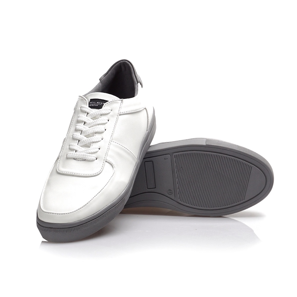 Sepatu Kulit Pria Original Sneakers REYL MAN FAMO WHITE GREY Series